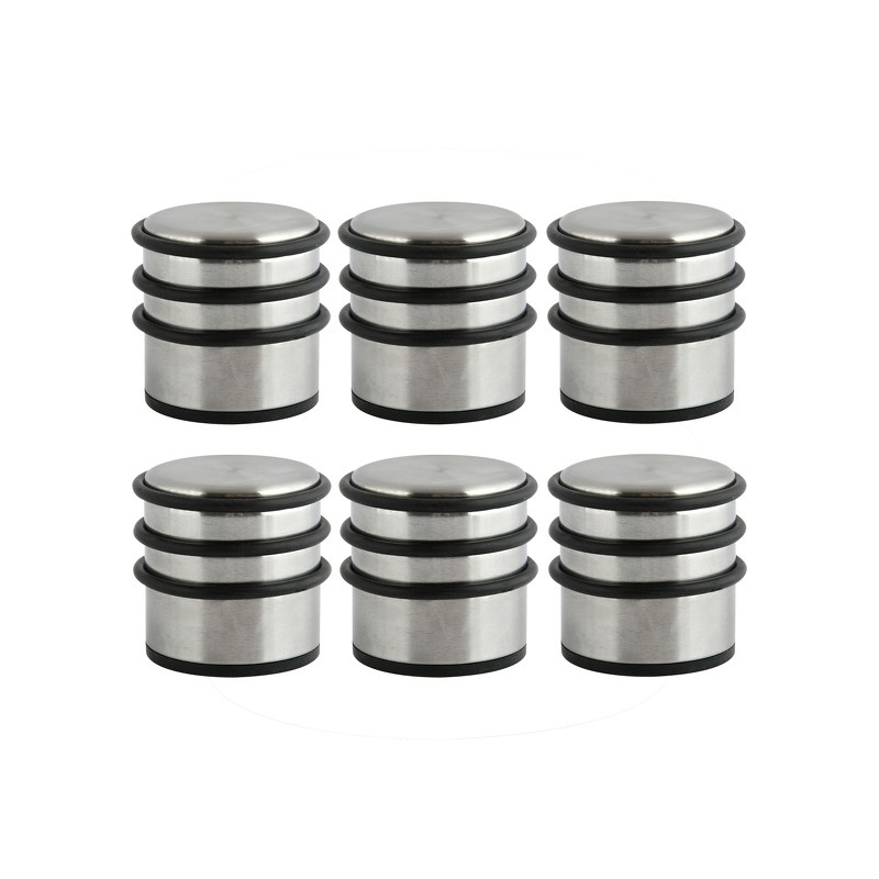 MSV Lot de 6 blocs stop portes solide en inox & caoutchouc