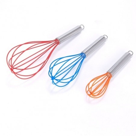 Lot de 3 fouets de cuisine en Inox Rouge, Bleu & Orange MSV
