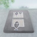 Tapis de bain Polyester ANDROS 55x85cm motif poisson Gris Spirella