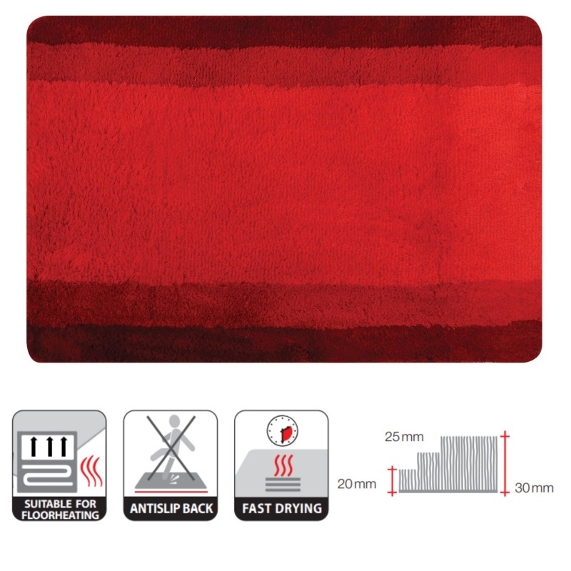 Tapis de bain Polyester BALANCE 55x65cm Rouge Spirella