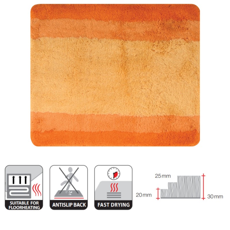 Tapis de bain Polyester BALANCE 60x90cm Orange Spirella