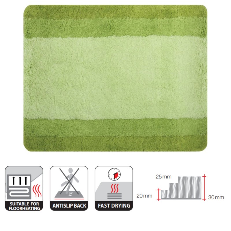 Tapis de bain Polyester BALANCE 55x65cm Vert Kiwi Spirella