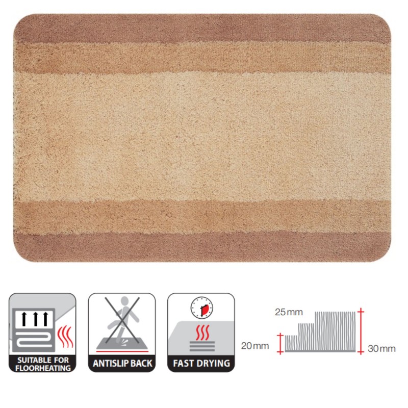 Alfombra de baño de poliéster BALANCE 60x90cm Beige Spirella