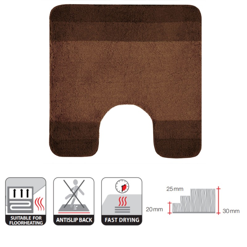 Polyester bath mat BALANCE 55x55cm Brown Spirella