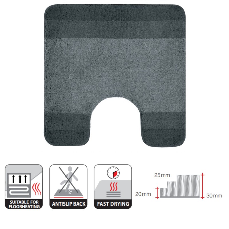 Polyester bath mat BALANCE 55x55cm Gray Spirella