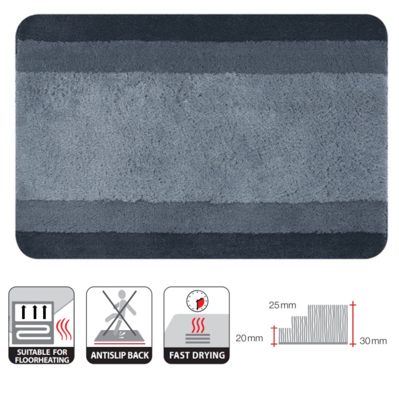 Tapis de bain Polyester BALANCE 55x65cm Gris Spirella