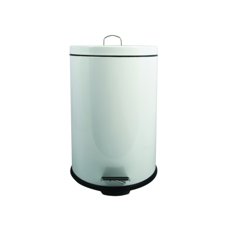 Papelera con pedal Acero 12L Blanco MSV
