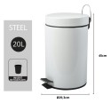 Papelera con pedal Acero 20L Blanco MSV
