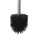 Scopino WC con supporto in acciaio e bambù ADONIS Tortora opaco - Setole resistenti in silicone Spirella