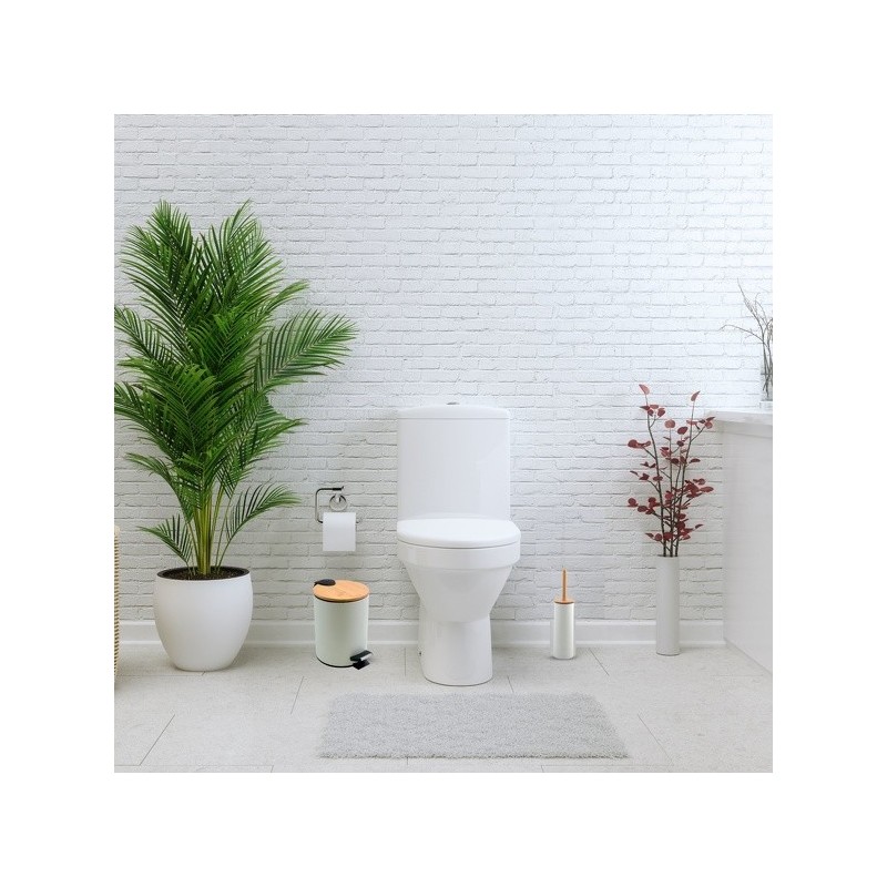 Set Poubelle à  pédale 3L & Brosse Wc ADONIS Blanc Mat Spirella