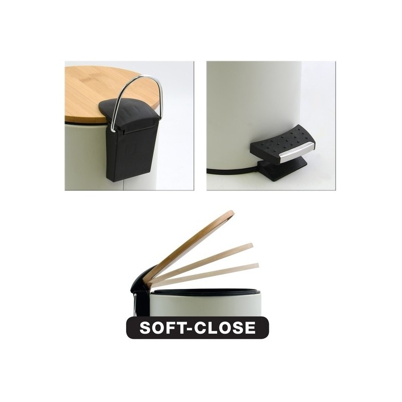 Set Poubelle à  pédale 3L & Brosse Wc ADONIS Blanc Mat Spirella