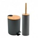 Set Poubelle à  pédale 3L & Brosse Wc ADONIS Gris Foncé Mat Spirella