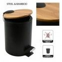Set Papelera con Pedal 5L y Escobilla ADONIS Negro Spirella