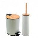 Set Poubelle à  pédale 5L & Brosse Wc ADONIS Blanc Spirella