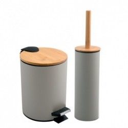 Spirella Set Poubelle à pédale 5L & Brosse Wc ADONIS Taupe
