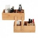 Organisateur de maquillage Bambou 2 niveaux ISALYS Beige MSV