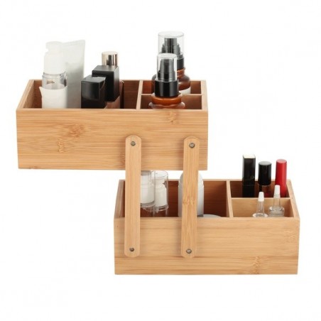 Organisateur de maquillage Bambou 2 niveaux ISALYS Beige MSV