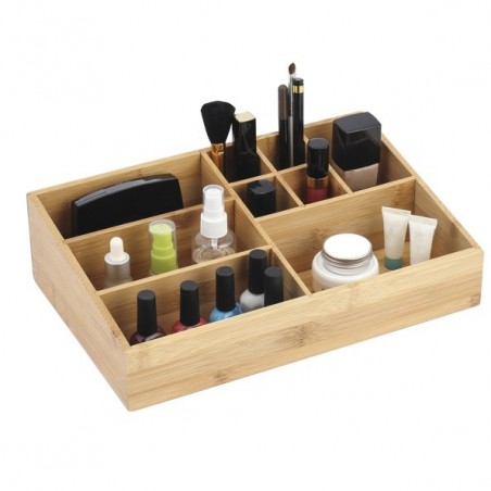 Organizer per trucchi in bambù 10 scomparti ISALYS Beige MSV