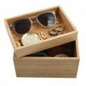 Boite Organisateur polyvalent 2 compartiments empilables Bambou ISALYS Beige MSV