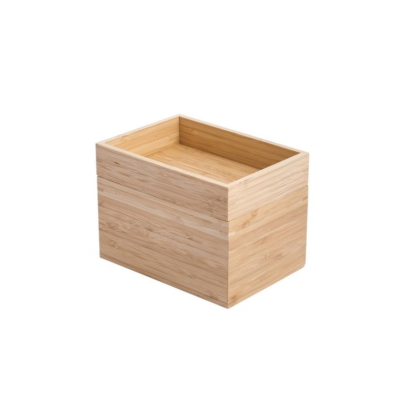 Boite Organisateur polyvalent 2 compartiments empilables Bambou ISALYS Beige MSV