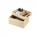 Scatola organizer multiuso 3 scomparti impilabili Bamboo ISALYS Beige MSV