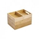 Scatola organizer multiuso 3 scomparti impilabili Bamboo ISALYS Beige MSV
