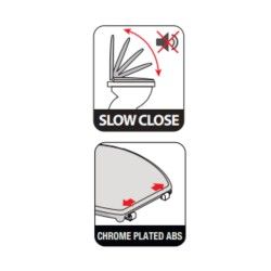 Toilet seat Chromed plastic hinges for NEELA Spirella