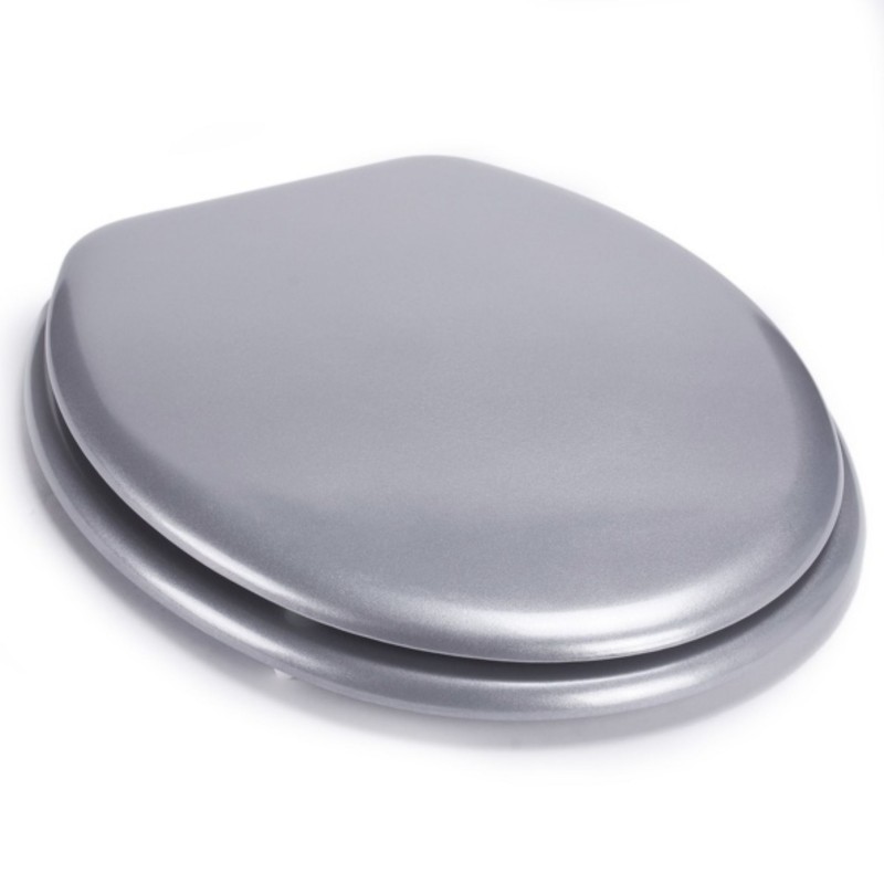 Toilet seat MDF CLÉO Silver - stainless Steel Hinges MSV
