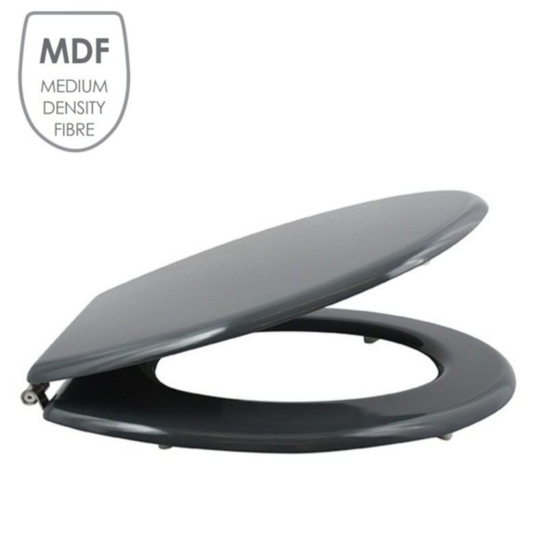 Abattant wc MDF CLEO Gris Anthracite - Charnières Inox MSV