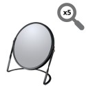 Magnifying mirror on stand Steel AKIRA Matt black Spirella