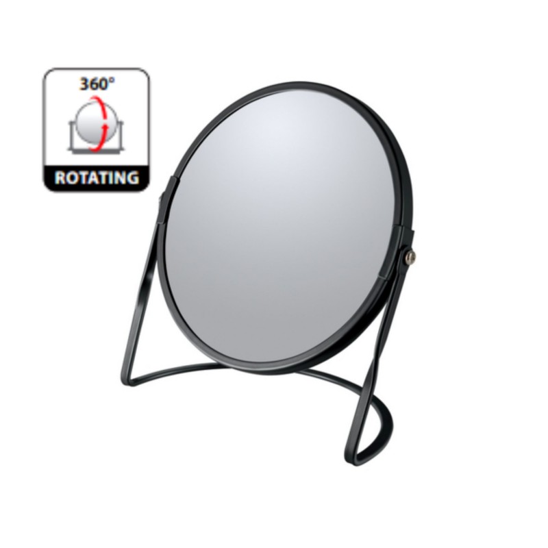 Miroir grossissant sur pied Acier AKIRA Noir mat Spirella