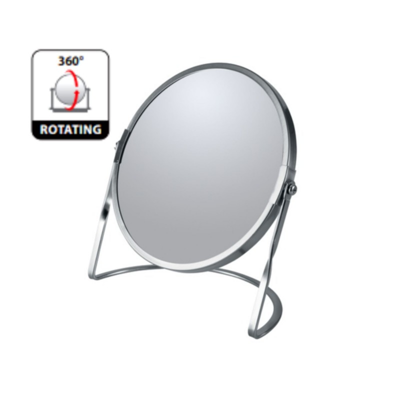 Magnifying mirror on stand Steel AKIRA Brushed Spirella