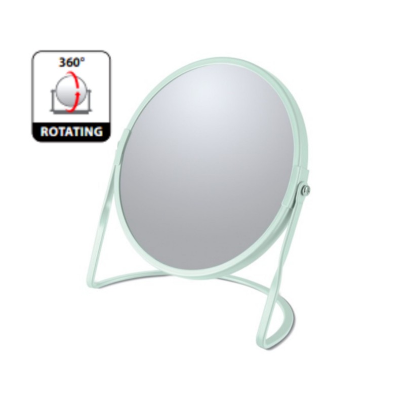 Free-standing magnifying mirror Steel AKIRA Matte Ice Green Spirella