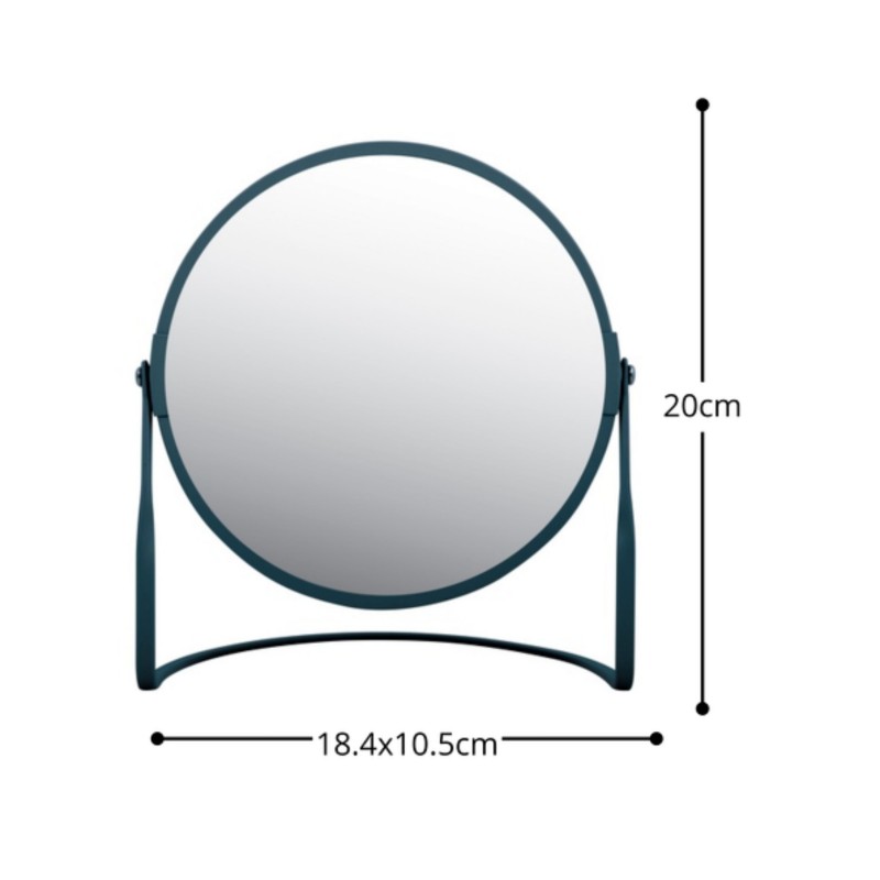 Magnifying mirror on stand Steel AKIRA Matte Petrol Spirella