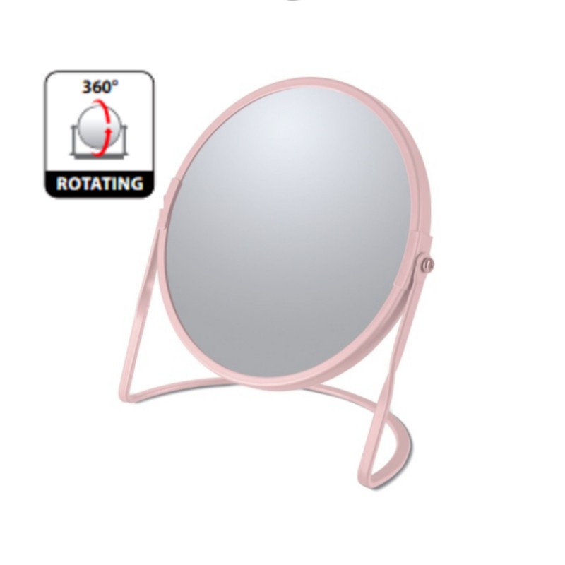 Miroir grossissant sur pied Acier AKIRA Rose mat Spirella