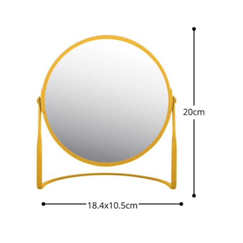 Miroir grossissant sur pied Acier AKIRA Safran mat Spirella