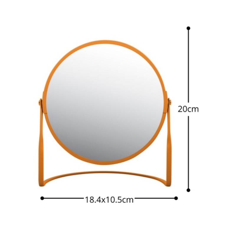 Miroir grossissant sur pied Acier AKIRA Orange mat Spirella