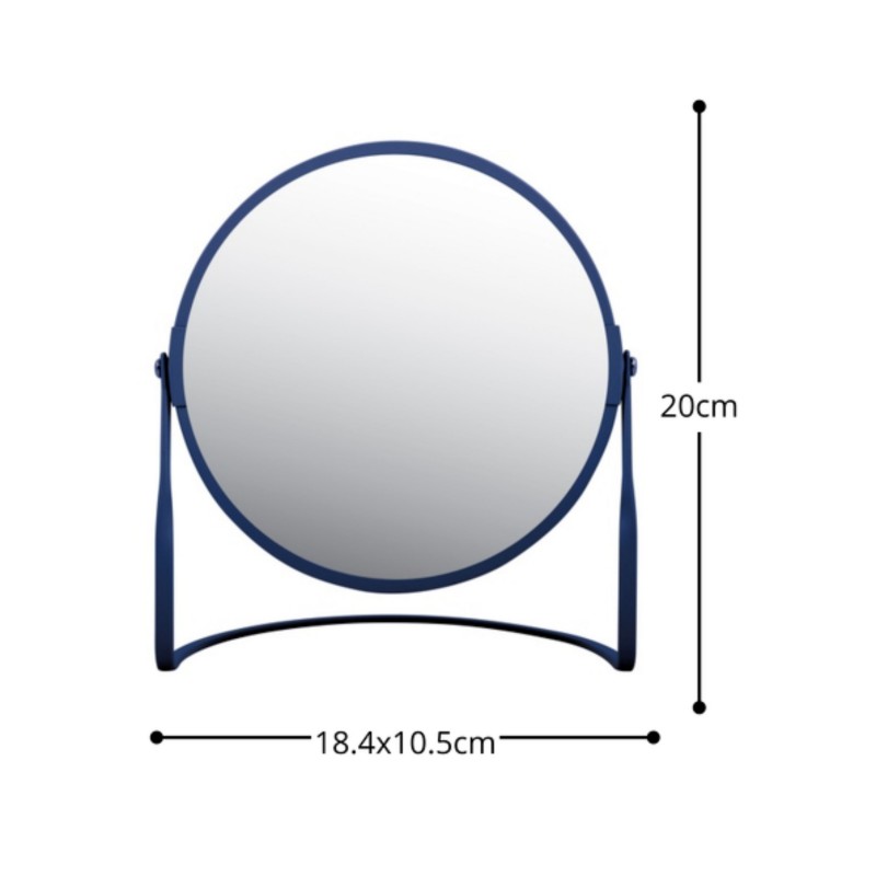 Miroir grossissant sur pied Acier AKIRA Bleu mat Spirella