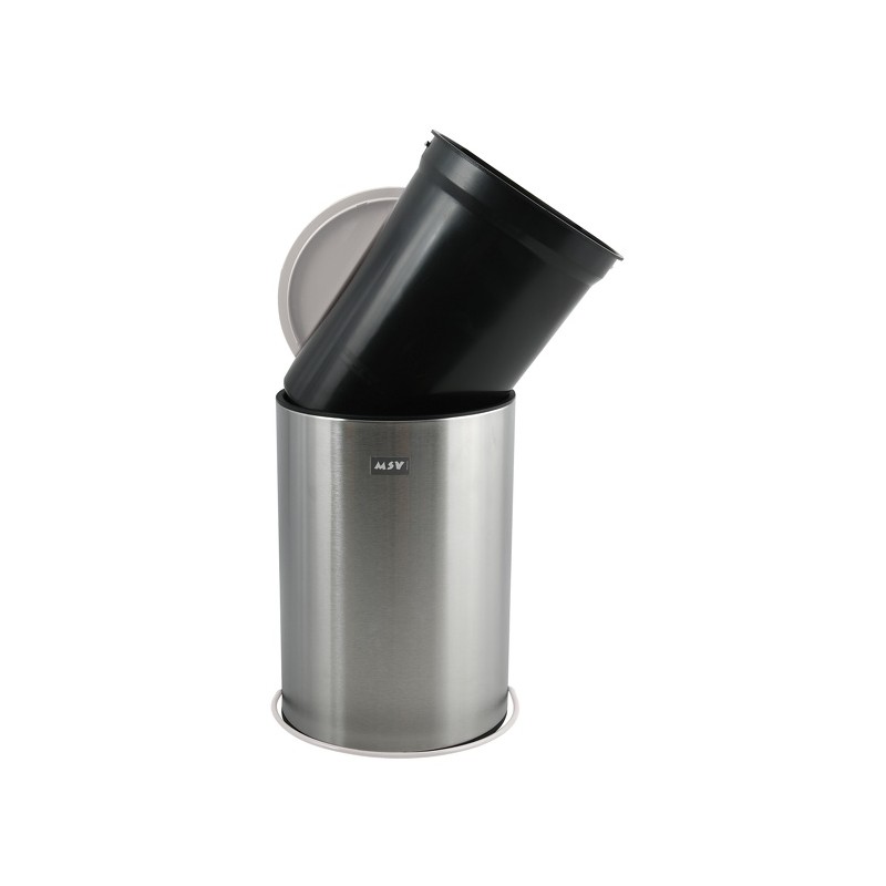 Poubelle à  pédale Inox UNNA 5L Acier & Blanc MSV
