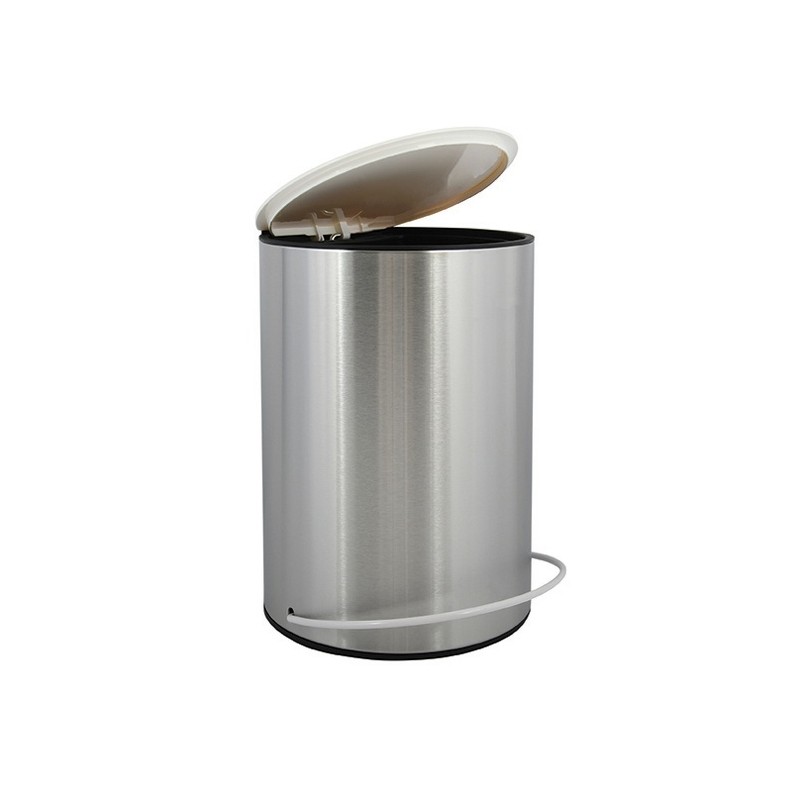 Pattumiera a pedale in acciaio inox UNNA 5L Steel & White MSV