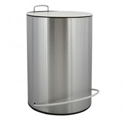 Papelera con pedal de acero inoxidable UNNA 5L Acero y Blanco MSV