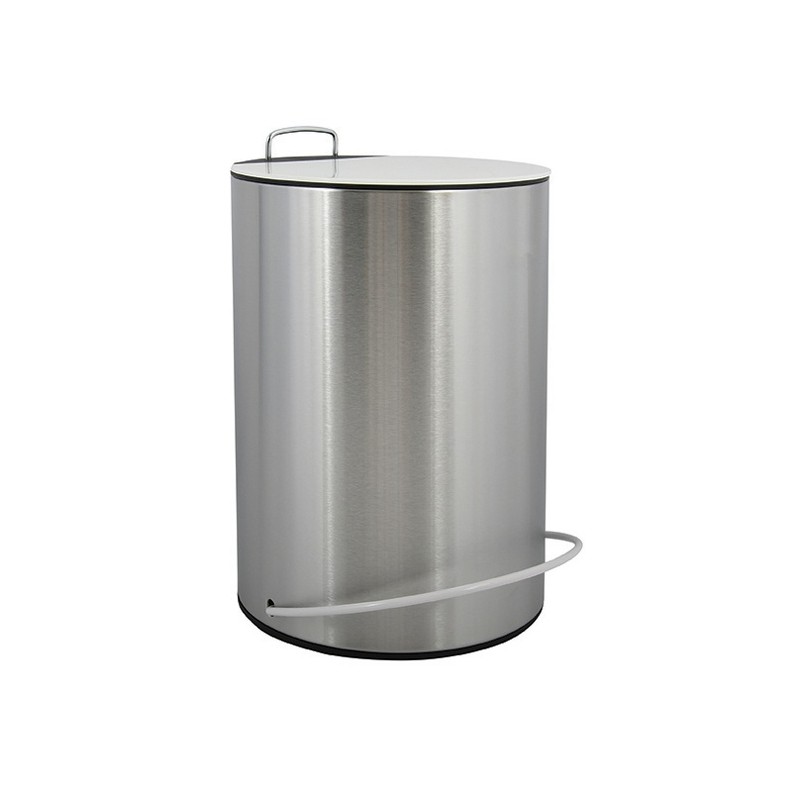 Poubelle à  pédale Inox UNNA 5L Acier & Blanc MSV