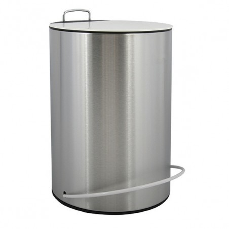 Poubelle à  pédale Inox UNNA 5L Acier & Blanc MSV