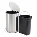 Pattumiera a pedale in acciaio inox UNNA 5L Steel & White MSV