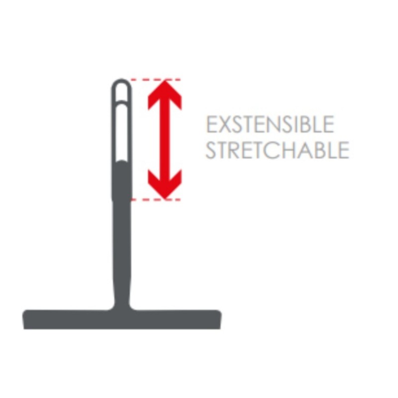 Raclette à  vitres - Manche extensible 24 à  30cm - Gris MSV