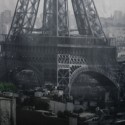 Cortina de ducha de poliéster 180x200cm Paris - Anillas incluidas MSV
