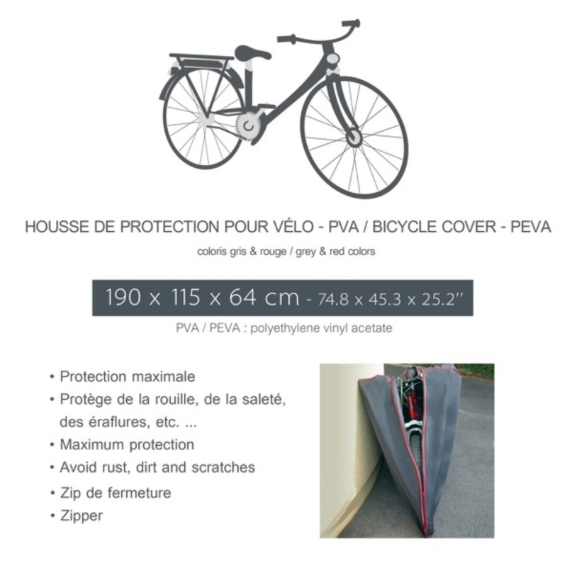 Housse de protection imperméable pour Scooter ou Moto PVA Gris MSV