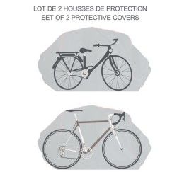 Set of 2 Waterproof Protective Bicycle Covers PVA Gray MSV