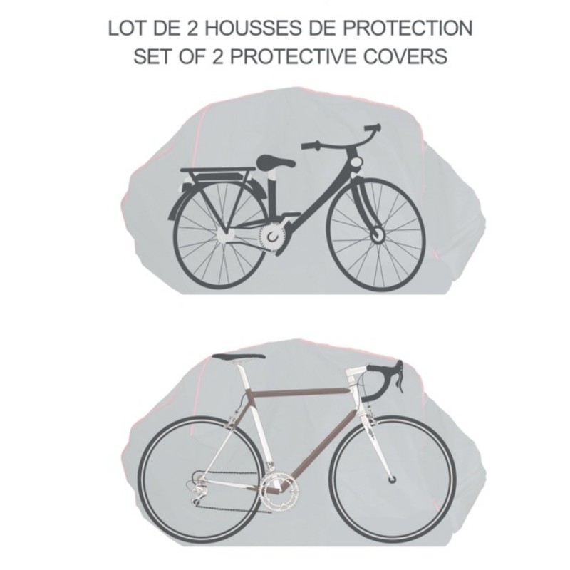 Set of 2 Waterproof Protective Bicycle Covers PVA Gray MSV
