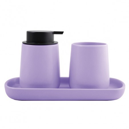 Lot de 3 accessoires de salle de bain en céramique MAONIE Lavande mat MSV